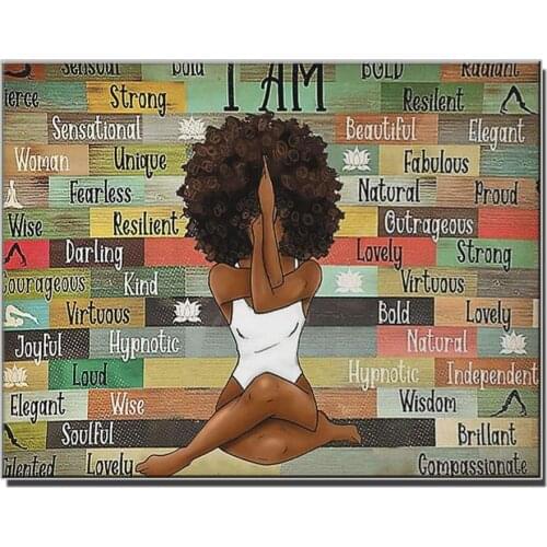 Full square round drill African woman meditating set diy diamond painting 5d diamond mazayka diamond embroidery room decor