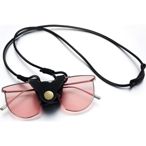 Retro Handmade Leather Sunlasses Bag Sunglasses Hanging Glasses Sunglasses Chain Shatter-resistant anti-lost Glasses Lanyard
