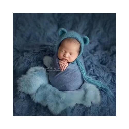 Rabbit Fur For Babies Baby Girl Birth Newborn Photography Props Blankets Accessories New Born Photo Shoot Background Blanket