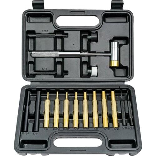 BESTNULE Roll Pin Punch Set, Made of Solid Material Including Steel Punch with Hammer for Gunsmiths, Jewelry and Watch Repair