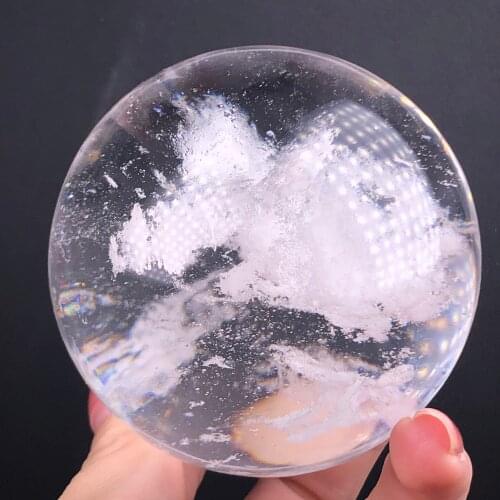 Natural White Melting Stone Crystal Sphere Great For Meditation Home Decoration Chakra Reiki Stone