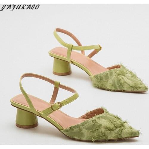 Autumn Brand Design Women Pumps Elegant Tassel Pointed Toe High Heels Slingbacks Shoes Fashion Round Heels Party Wedding Shoes