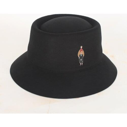 Fibonacci Bucket Concave Top Fedora Wool Felt Hat 2019 New Fashion Autumn Winter Men Women Hat Trilby Jewish Fedoras