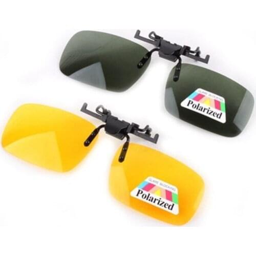 Day Night Vision Sunglasses Clip Polarized Clip on Glasses Resin Sunglasses Lens for Myopia Glasses Car Styling Driving Goggles