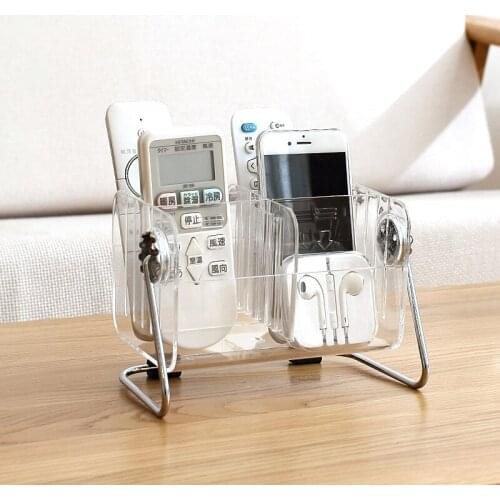 Transparent Acrylic Remote Control Storage Box 360 Angle Rotary Remote Control Storage Box 6 Grid Storage Box