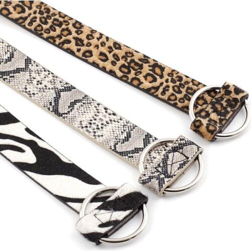 2021 PU Leather Belt for Women Buckle Jeans Cow Pattern Snake Leopard Waist Belts Luxury Brand Vintage Strap Female Cowboy