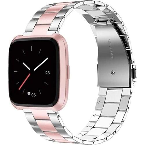 Stainless Steel Watch Strap For Fitbit Versa/VERSA 2 Band Screwless Bracelet Replacement Metal Wristbands For Fitbit Versa Lite