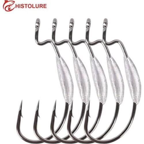 5pcs/bag fishing hook With lead Crank Hook Barbed Hook High Carbon Steel Lure Soft Bait Fish hook Fishing Tackle
