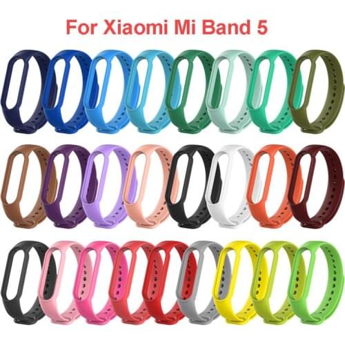 Silicone Wrist Strap For Xiaomi Mi Band 5 Wrist Strap Replacement soft Strap for mi bend5 Bracelet on Xiaomi miband 5 Wristband