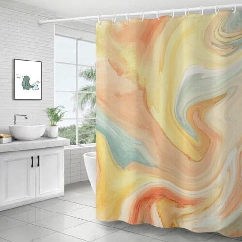 Modern Nordic Style Psychedelic Geometry Graphics Art Shower Curtain Windproof Bathroom Decoration Home Furnishing