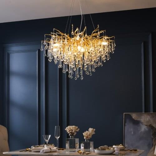 Modern LED Crystal Chandelier Lighting for Home Decoration Luxury Dining Room Chandeliers Lamp Indoor Living Room Light Fixtures