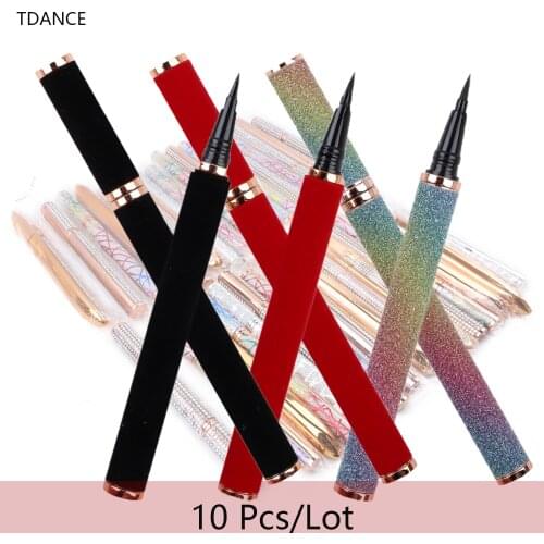 TDANCE 10Pcs Eye Liner Pencil Magic Self-Adhesive Glue-Free Magnetic for False Eyelashes Waterproof No Blooming Eyeliner Pen