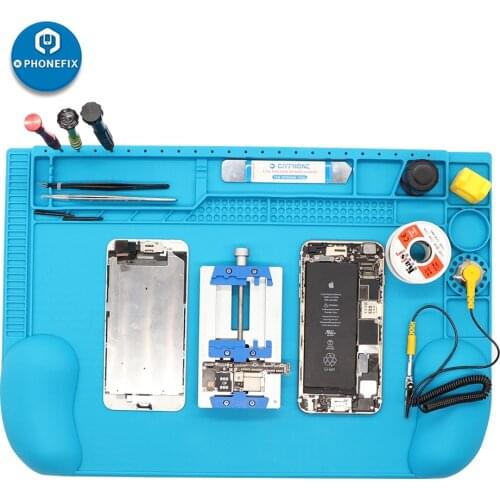 45CM*30CM Heat Insulation Working Mat Heat-Resistant Silicon Soldering Mat Maintenance Platform for PCB BGA Soldering Repair