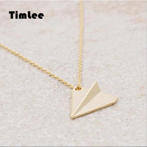 Timlee N107 Free shipping Cute Aircraft Metal Necklaces Fashion Jewelry Wholesale