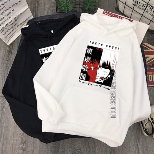 Fun Kanimaki Manga Japanese Anime Tokyo Ghoul Hoodie Top Punk Sweatshirt Streetwear Harajuku Loose Hip Hop Womens Hoodie