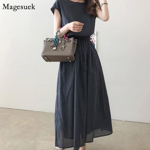 S-2XL 2021 New Summer Dress Female Evening Vintage Long Dress Oversize Short Sleeve Beach Woman Dresses Robe Vestido Prom 15301