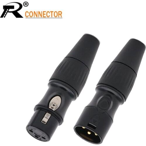 1pc New Arrival DIY Solder Type Metal Material Audio Signal Plug XLR Male 3 Pin Audio Microphone Cable Connector