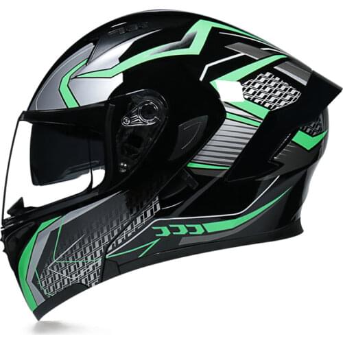 Motorcycle Helmet Flip Up Casco Moto cross MTB Enduro Full Face Off Road Chopper Casque Vespa Scooter Green Equator Capacete