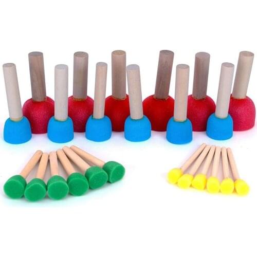 Foam Pouncer Assortment-Sponge Painting Stippler Set 24/pkg-Foam Brush Value Pack-6(1/2 inch),6(3/4 inch),6(1-3/16 inch)6(1-3/4