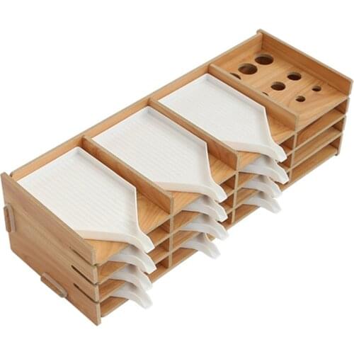 Newest Practical Diamond Painting Wood Tray Mul-Layer Organizer Boat Holder Jar Tray Mar-10