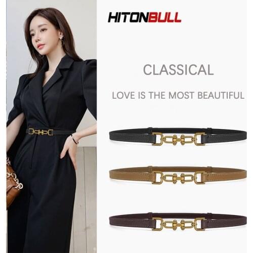 HITONBULL Ladies Luxury Brand Belt Designers Leather High Quality Womnens Belt Fashion Alloy Buckle Girl Jeans Dress Belts