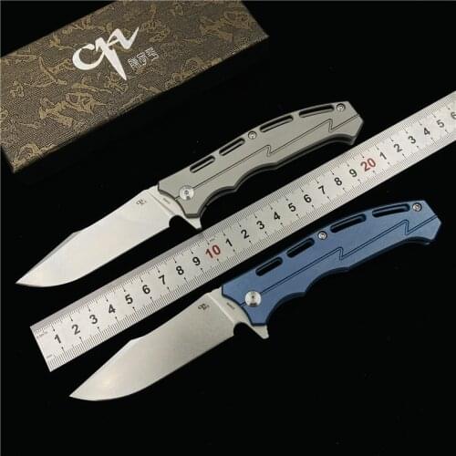 CH CH3009 Flipper folding knife D2 steel TC4 Titanium handle outdoor camping Tactics hunting pocket fruit Knives EDC tools
