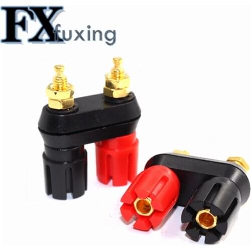1pcs Banana Plugs Couple Terminals Red Black Connector Amplifier Terminal Binding Post Banana Speaker Plug Jack All Copper Gold