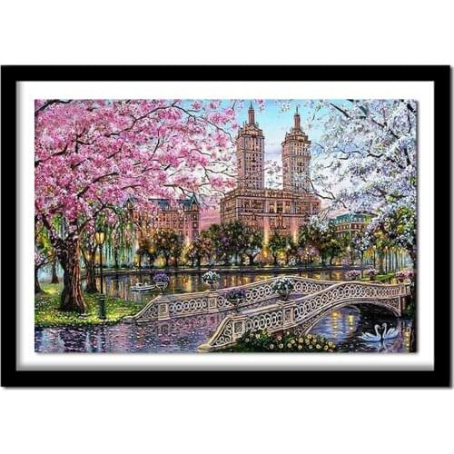 100% Diamond Embroidery landscape,Diamond Picture Pastes Diamond Puzzle ,The diamond Paintings of Rhinestone gift