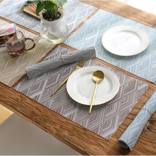 2pcs Nordic fashion PVC tableware pad waterproof table floor bowl mat individuales de mesa placemat coaster jogo americano
