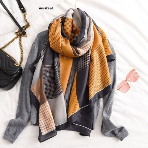 2019 Fashion Houndstooth Pattern Cotton Scarf 3Colors 10pcs/lot