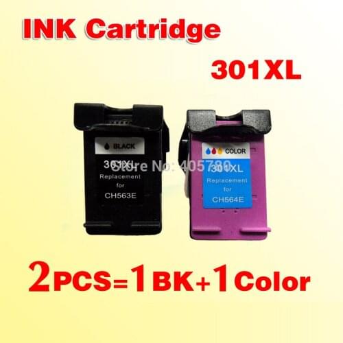 2x 301XL ink cartridges universal compatible for HP301 Deskjet 1000/1050/2000/2050/J410a/J510a freeshipping