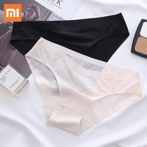 3PCS Xiaomi Ice Silk Panties Ladies Seamless Skin-friendly Sexy Women Thongs Underwear Breathable High Elastic Briefs Underpants