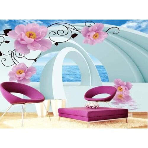 3D Wallpaper Customized Rose 3D stereo TV background Wall Mural Photo Wallpaper Home Decor living room