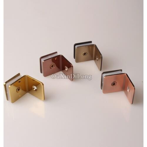 High Quality 4PCS Stainless Steel 90 Degree Wall to Glass Clamps Fixed Holder Brackets Glass Clips for 8~12mm Glass