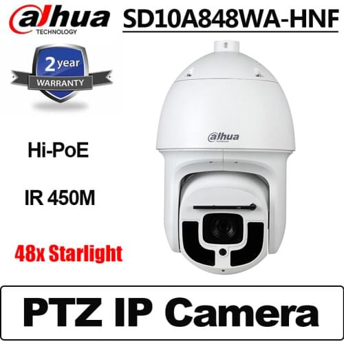 Dahua SD10A848WA-HNF 4K 48x Starlight+ IR WizMind Network PTZ Camera IP67 IR 450m H.265 Support Hi-PoE IP camera