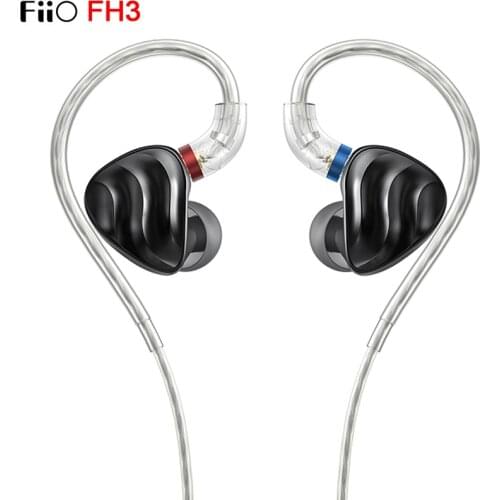 Fiio FH3 2BA+1DD Hi-Res Hybrid Earphone Knowles Beryllium-plated Dynamic driver S.TURBO Acoustic Design Alloy Shell MMCX Plug