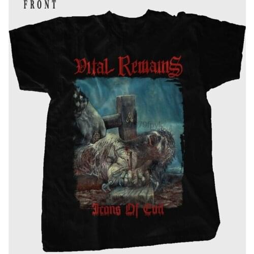 VITAL REMAINS-Icons of Evil-Death metal Band BLACK T-shirt sizes S to 7XL