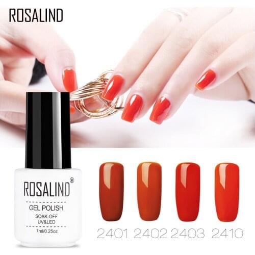 Rosalind Gel 7ml Hot New Orange Color Series Nail Gel Polish Acrylic Gel polish Almost Flavorless Long lasting Gel varnish