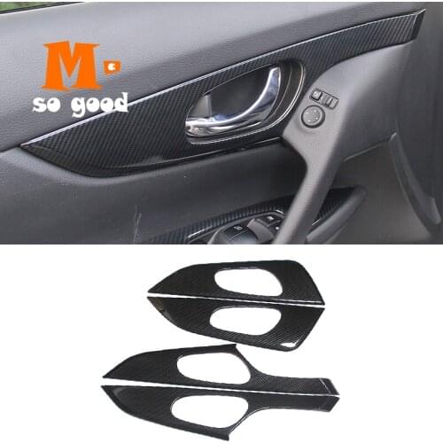 ABS Carbon fiber For Nissan X-Trail X Trail T32 2014 15 16 17 2018 2019 2020 inner door bowl cover trim Car styling Accessories
