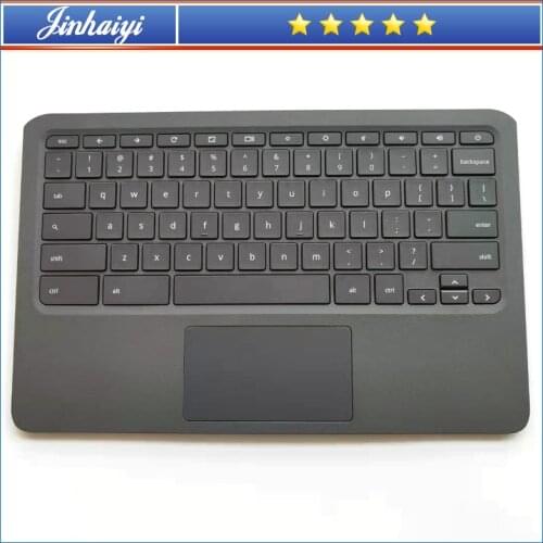 Laptop keyboard upper cover for HP Chromebook 11 G6 EE palm rest touchpad L14921-001