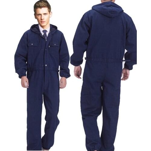 Cotton Welding Suit Denim Work Clothes Men Uniform Safety Durable AntiSparking Jumpsuit Mechanical Auto Repair Workshop Coverall