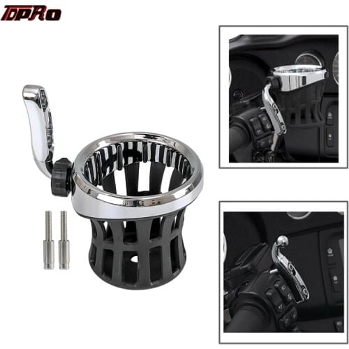Handlebar Mounted Cup Motorcycle Chrome Rear Passenger Ciro Drink Holder For Harley Electra Glide Ultra Classic Touring 96-2013