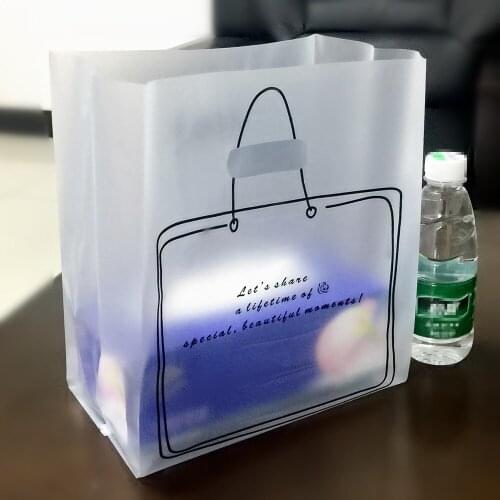 Frosted Clear Food Lunch Box Package Take Out Plastic Bags Retail Translucent Matte Poly Gift Storage Takeout Handle Pouches Bag