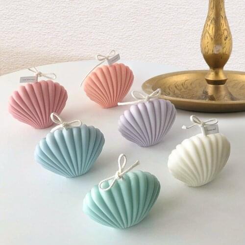 Multi-use 3D Scallop Moulds Handmade Making Aromatherapy Candle Plastic Shell Paraffin Wax Beeswax Candle Mold