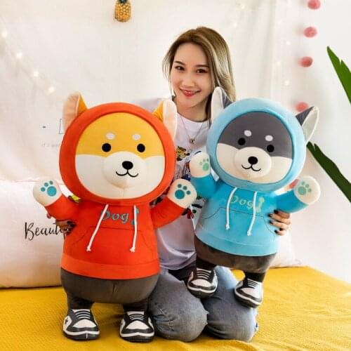 Stuffed Plush Dog Toys Pillow Kawaii Sleeping Pillow Cute Dog Doll Plush Toy Kids Birthday Christmas Present