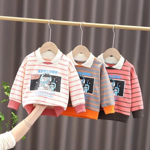2021 New Cute Girls Boys Printe T-shirt Baby Girls Boys Hoodies Toddler Kids Sweatshirts Lovely Round Neck Long Sleeves Hoodies
