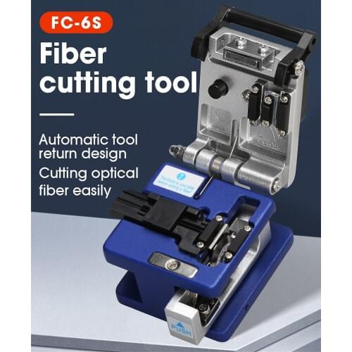 NEW Free ShippingFC 6S Fiber Cleaver Cold Contact With 16 Blades Metal Material FTTH Optical cable cutter knife tool