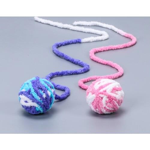 New Funny Long Tail Fuzzy Cats Wool Ball Toy Colorful Rope Ball Pet Cat Toys Teaser