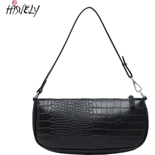 New Fashion Small Shoulder Bags for Women Crocodile Leather Baguette Bag Designer Brand Black Womens Handbags Purse Clutch Hot