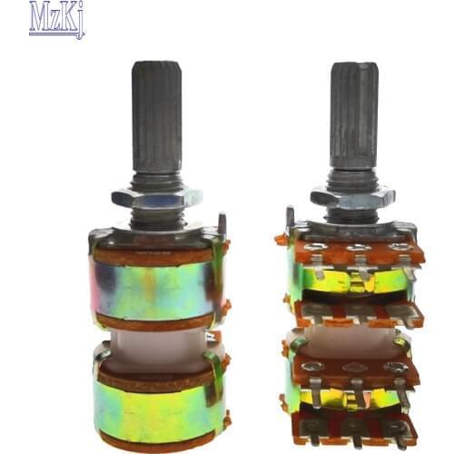 3PCS WH148 Taiwan B50K B100K 50K 100K Stereo Volume Potentiometer Audio 4 Channels Volume Potentiometer 50KBX4 100KBX4 RK163